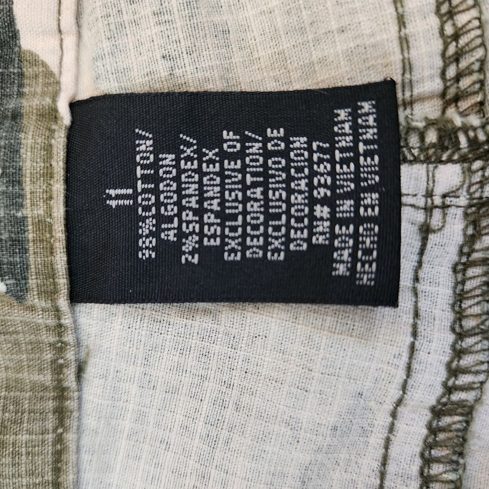 Cargo Camo Drawstring Pants Wide Leg Midrise Gorpcore Y2k size 11 - Picture 9 of 16